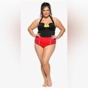 Women’s Minnie Mouse Swimsuit 3X Mickey Disney Cosplay Halter One Piece